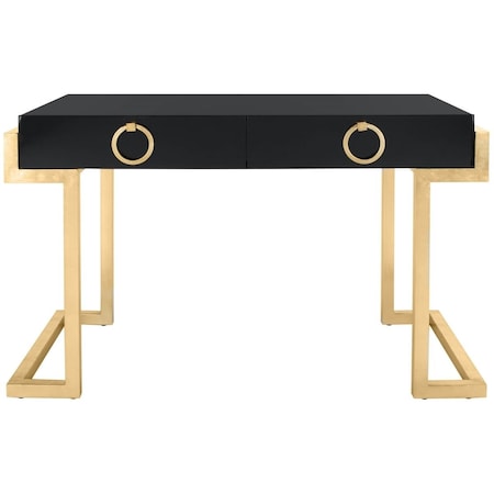 Safavieh Maia 2-Drawer Lacquer Desk, Black & Gold SFV3504A